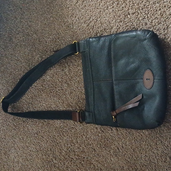 Fossil black leather messager bag - Picture 9 of 16